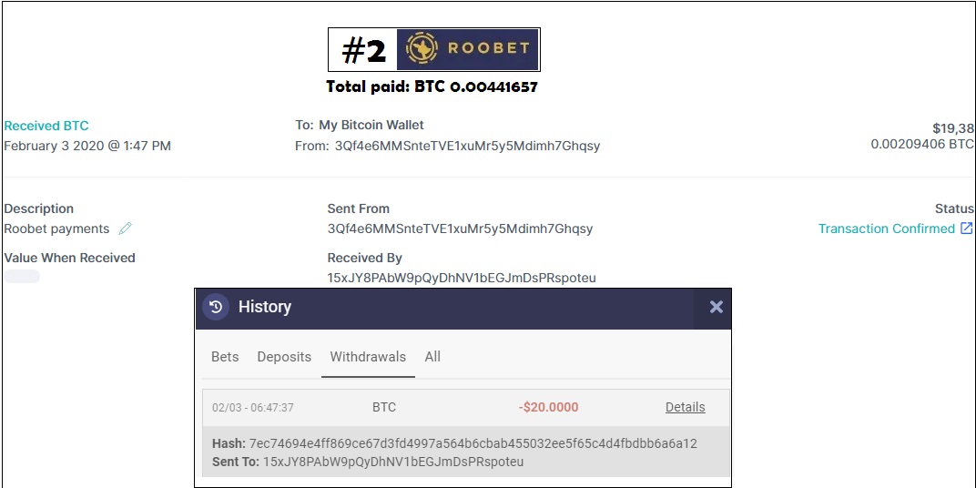 2nd Payment From Roobet Btc 0 002 Total Btc 0 0044 Only Best